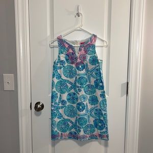 Blue and white summer dress